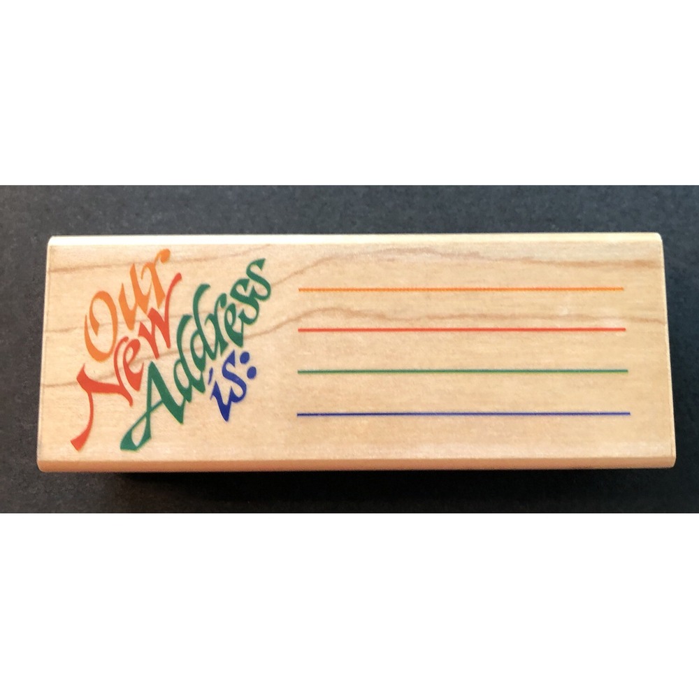 Rubber Stampede Posh Impressions Stamp Our New Address Z-086-F Wood Mounted